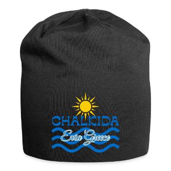 Chalkida Sonnenscheinwellen - Jersey-Beanie - Schwarz - Vorne