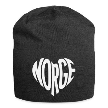 Norge, Norwegen Herz Typo - Jersey-Beanie - Anthrazit - Vorne