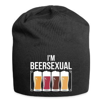 I'm Beersexual Funny Beer Drinking Humor Quote - Jersey Beanie - black - Front