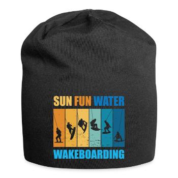 Soleil, Plaisir, Eau, Wakeboard - Bonnet en jersey - noir - Devant