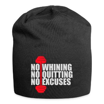 Pas de plaintes, pas d’abandon, pas d’excuses, motivation pour la salle de sport - Bonnet en jersey - noir - Devant