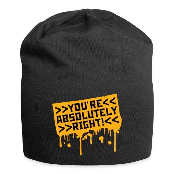 Tu as tout à fait raison, logo drôle d’IA sarcastique - Bonnet en jersey - noir - Devant