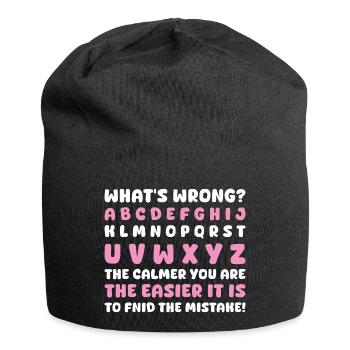 What's Wrong Funny teacher classroom - Jersey Beanie - black - Front