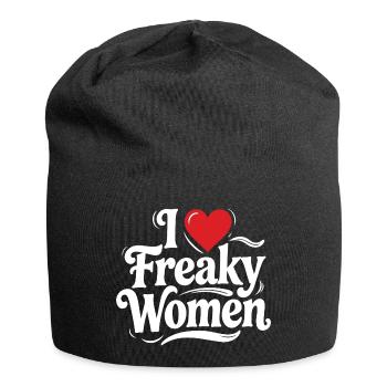 J’ai le cœur des femmes freaky (Tee des femmes un peu déjantées) - Bonnet en jersey - noir - Devant
