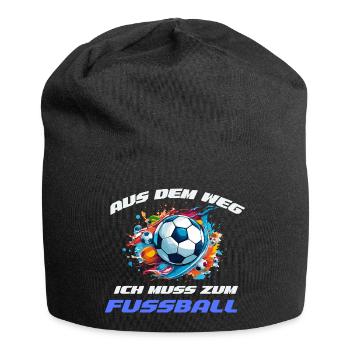 WM Aus dem Weg ich muss zum Fußball - Jersey-Beanie - Schwarz - Vorne
