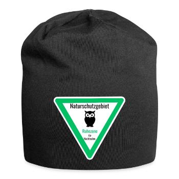 Naturschutzgebiet Ruhezone für Nachteulen - Jersey-Beanie - Schwarz - Vorne
