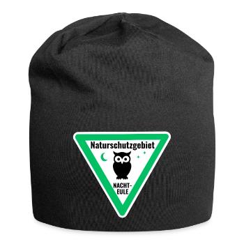 Naturschutzgebiet Nachteule - Jersey-Beanie - Schwarz - Vorne