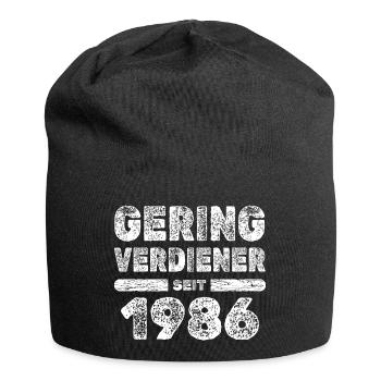Geringverdiener 1986 - Jersey-Beanie - Schwarz - Vorne