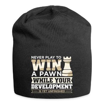 Schach Schachspieler Schachbrett - Jersey-Beanie - Schwarz - Vorne