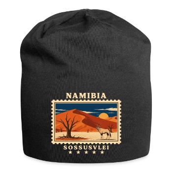 Namibia Sossusvlei Vintage Travel Brand - Jersey Beanie - black - Front