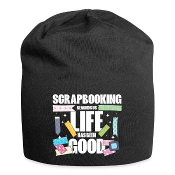 Scrapbooking Erinnerungen - Jersey-Beanie - Schwarz - Vorne