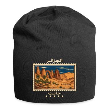 Algerien Djanet Vintage Reisemarke - Jersey-Beanie - Schwarz - Vorne
