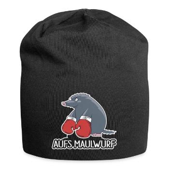 Aufs Maulwurf – Lustiges Cartoon Shirt - Jersey-Beanie - Schwarz - Vorne