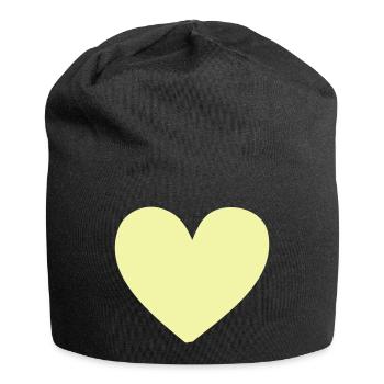 Pastellherz Gelb Kleidungsdruck - Jersey-Beanie - Schwarz - Vorne