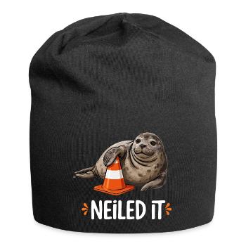 Neiled It Robbe Verkehrskegel Baustelle Humor - Jersey-Beanie - Schwarz - Vorne