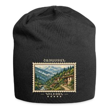 Armenia Dilijan Vintage Travel Brand - Jersey Beanie - black - Front