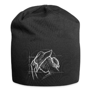 Horse Girl Scribble - Jersey Beanie - black - Front