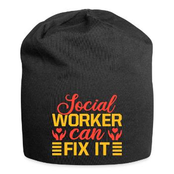 Social Worker Quote Worker Can Fix It Social Work - Jersey Beanie - black - Front