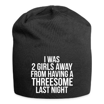 Lustiger Dreier-Witz Sarkastischer Slogan - Jersey-Beanie - Schwarz - Vorne