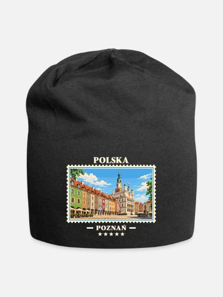 Polska Poznań Vintage Reisemarke - Jersey-Beanie - Schwarz