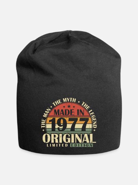 Original 1977 Jahrgang Vintage Geburtstag Retro - Jersey-Beanie - Schwarz