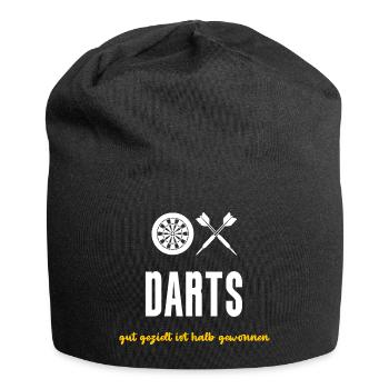 Darts Dartscheibe Pfeile Gut gezielt - Jersey-Beanie - Schwarz - Vorne