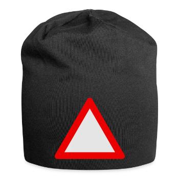 Blank Warning Triangle - Jersey Beanie - black - Front
