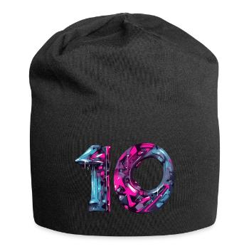 NO. 10 NUMBER 10 COOL 10TH BIRTHDAY - Jersey Beanie - black - Front