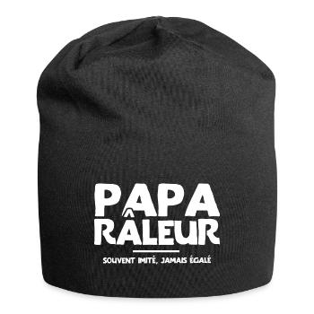 Papa râleur cadeau drôle grincheux - Bonnet en jersey - noir - Devant