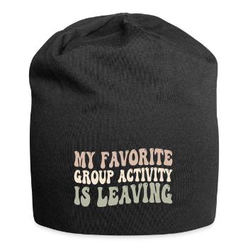 Meine Lieblingsaktivität in der Gruppe ist das Verlassen - Jersey-Beanie - Schwarz - Vorne