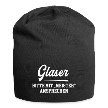 Glaser Meister Glaserrmeister Meisterprüfung Glas - Jersey-Beanie - Schwarz - Vorne