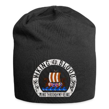 Viking Blood in my veins Scandinavia Scandinavian - Jersey Beanie - black - Front