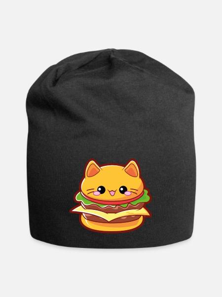 Burger Cat / Burger Katze moodrush - Jersey-Beanie - Schwarz