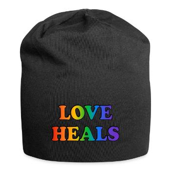 Liebe heilt LGBTQ Rainbow Pride Zubehör - Jersey-Beanie - Schwarz - Vorne