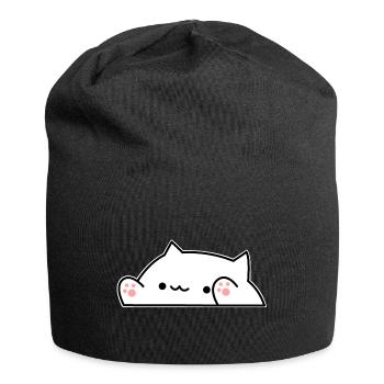 Funny cat | Cat friend, play - Jersey Beanie - black - Front