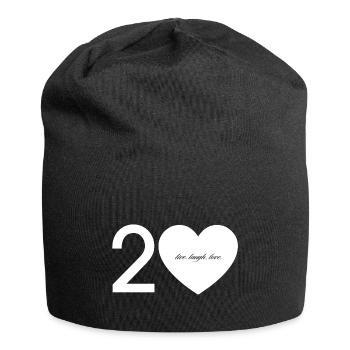 20 avec cœur - vivre. rire. Amour. - Bonnet en jersey - noir - Devant