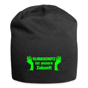 Klimaschutz - Jersey-Beanie - Schwarz - Vorne