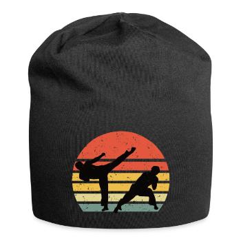 Capoeira vintage rétro - Bonnet en jersey - noir - Devant