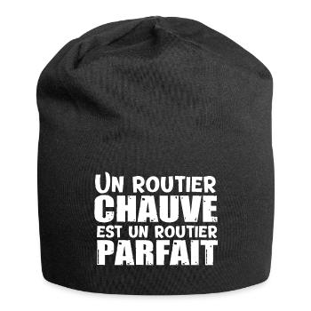 Routier chauve calvitie cadeau drôle chauffeur - Bonnet en jersey - noir - Devant