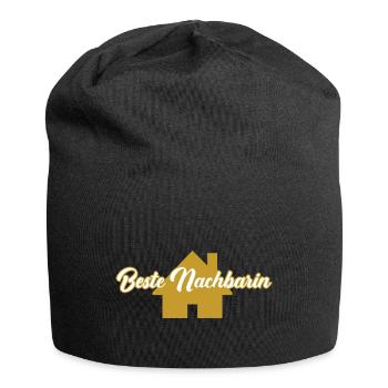 Beste Nachbarin Willkommen Einzug Umzug Bauherrin - Jersey-Beanie - Schwarz - Vorne