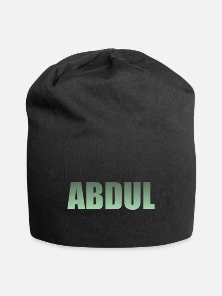Vorname: Abdul - grüner Farbverlauf - Jersey-Beanie - Schwarz