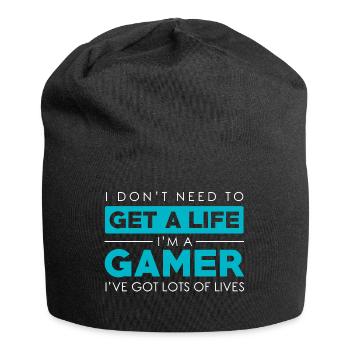 Gamer Lots of Lifes Geschenk - Jersey-Beanie - Schwarz - Vorne