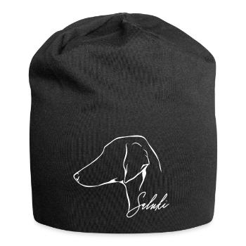 SALUKI Smooth Profil Hunde Hund Wilsigns - Jersey-Beanie - Schwarz - Vorne