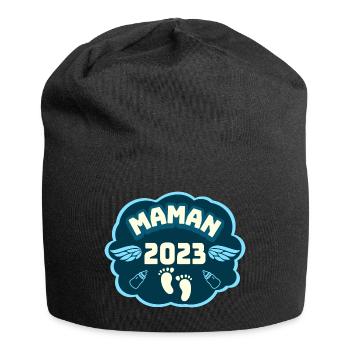 Grossesse Femme Enceinte - Future Maman 2023 - Bonnet en jersey - noir - Devant