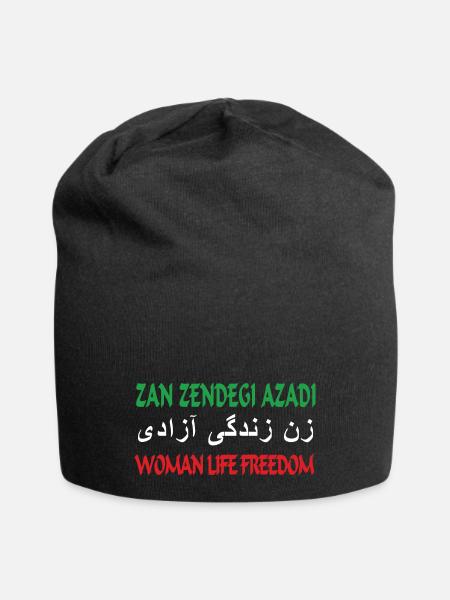 Woman Life Freedom Zan Zendegi Azadi - Jersey-Beanie - Schwarz