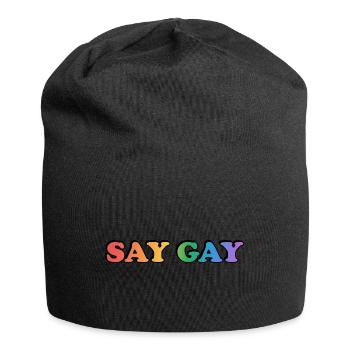 SAY GAY LGBTQ Pride Accessoires - - Jersey-Beanie - Schwarz - Vorne