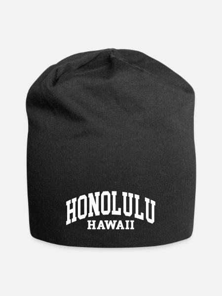 Honolulu - Jersey-Beanie - Schwarz