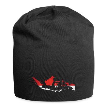Indonesia - National border in national flag - Jersey Beanie - black - Front