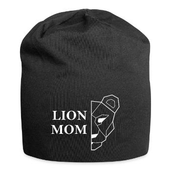 Lion Mom white Muttertag Geschenkidee - Jersey-Beanie - Schwarz - Vorne