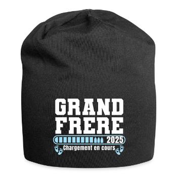 Grand Frère 2025 Cadeau Annonce Naissance Bébé - Bonnet en jersey - noir - Devant